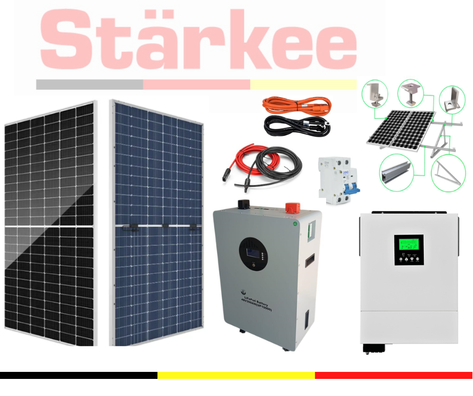 Kit Solar Hogar 8KW 48V Off-Grid con Bateria de Litio de 10000W - Inicial Premium