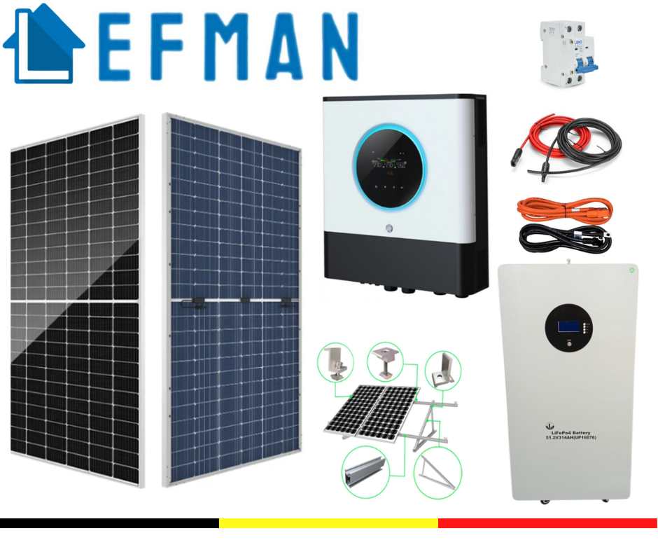 Kit Solar Hogar 10KW 48V Off-Grid con Bateria de Litio de 16000W - Inicial - Lefman