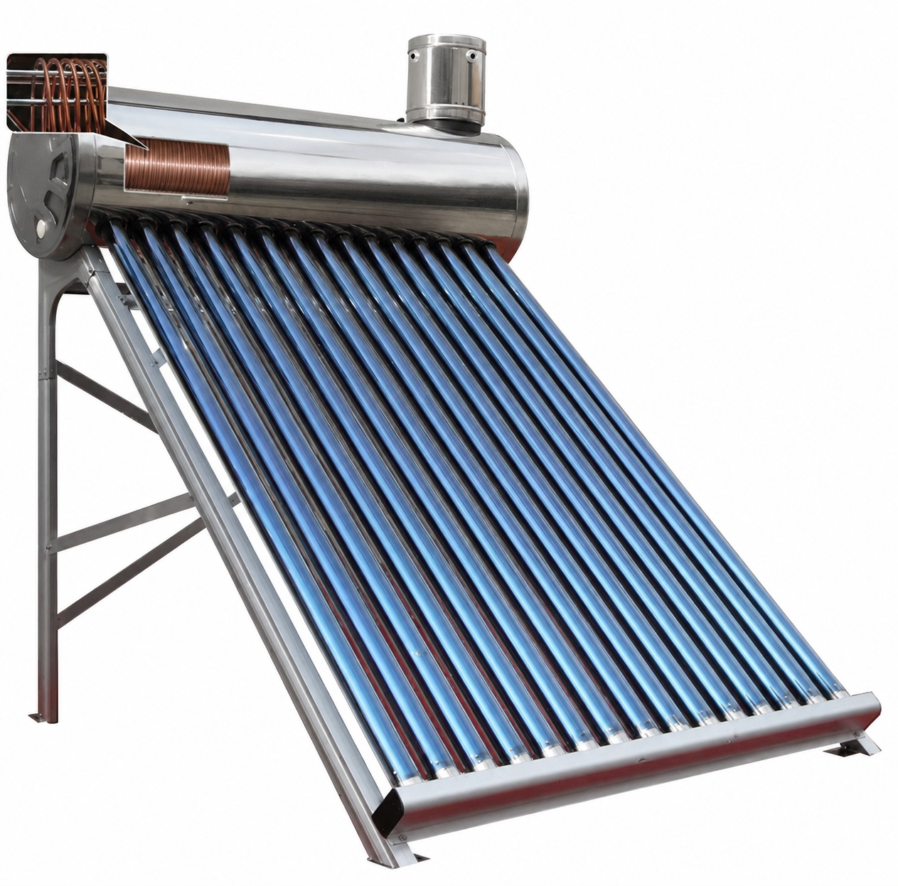 Calentador de Agua Solar de Acero Inoxidable Coil 200 Litros